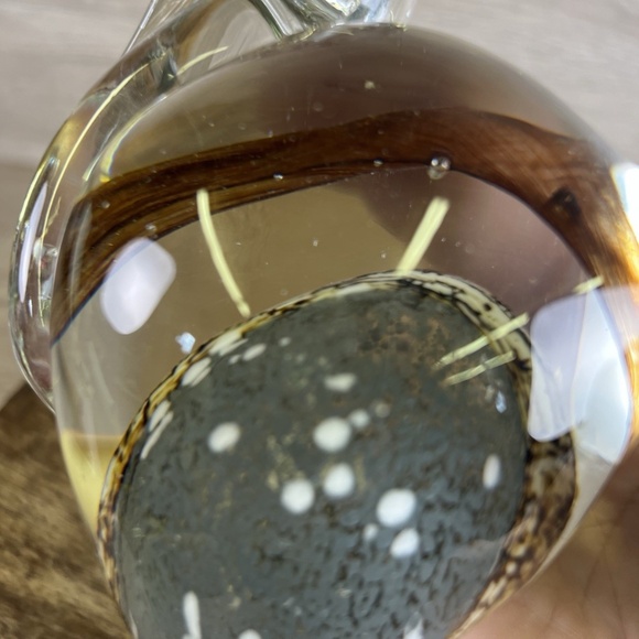 VTG Murano Style Hand Blown Glass Bird Pelican Paperweight 5" - Colorful Belly - Picture 10 of 12